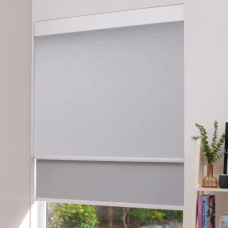 ZSTARR Hot sale high quality door electric pvc Dual Layer Light Filtering shades double blackout roller blinds for window office