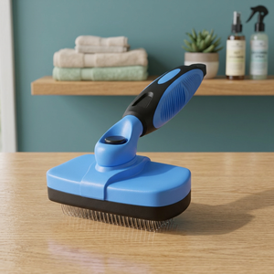 Brosse lissante autonettoyante à une touche pour animaux de compagnie (chats et chiens) en acier inoxydable, avec logo personnalisé, faible MOQ, facile à utiliser - Product Image 3