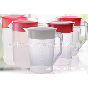 Pichet en plastique pour eau froide avec couvercle, sans BPA, avec échelle graduée, pour usage domestique et camping, moulé par injection - Product Image 1