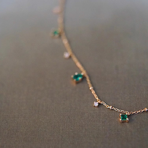 <span class=keywords><strong>Collar</strong></span> de diamantes con forma de gota de agua verde de <span class=keywords><strong>abuela</strong></span> estilo Palacio Retro S925 <span class=keywords><strong>collar</strong></span> de cadena de oro Chapado en plata pura joyería - Product Image 5