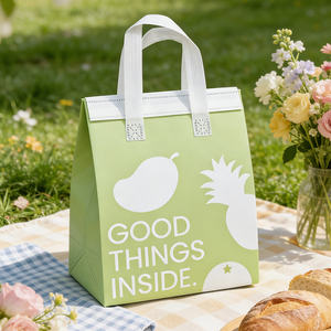 Sac isotherme imperméable en gros avec aluminium pour boulangerie ou restaurant, sacs d'isolation non tissés, personnalisation disponible - Product Image 2