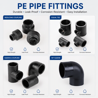 Fitting Pipa Polyethylene PE100 Electrofusion 90 Derajat Elbow Tee Coupler Socket untuk Saluran Pipa Energi, Pasokan Massal