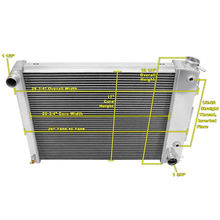 Radiatore di alluminio dell'automobile del radiatore del radiatore dell'olio del sistema di raffreddamento ad acqua dei pezzi di ricambio automatici per Chevrolet Pontiac