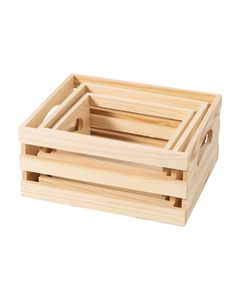 Petite <span class=keywords><strong>caisse</strong></span> <span class=keywords><strong>en</strong></span> <span class=keywords><strong>bois</strong></span> de pin naturel poli avec poignées découpées, bac de rangement ouvert à lattes, pour bureau, artisanat, jouets, mini, Fête des Pères - Product Image 3