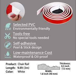<span class=keywords><strong>Moulure</strong></span> murale 3D moderne en PVC autocollante, profilé décoratif auto-adhésif <span class=keywords><strong>pour</strong></span> portes d'armoires et cadres de miroirs, décoration DIY <span class=keywords><strong>pour</strong></span> la maison - Product Image 4