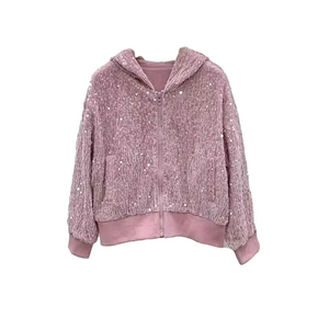 Ensemble de Tenues Personnalisées Printemps Enfants : Veste à Capuche et Pantalon, Ensembles de Vêtements Pailletés pour Filles - Product Image 4