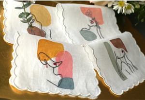 Serviettes en lin Her Lines – Serviettes de table réutilisables 100 % lin naturel, design minimaliste de lignes féminines pour les repas, les fêtes - Product Image 3