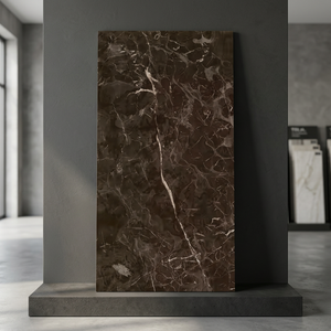 Fredirco Brown Natural Stone Look Glossy Glazed Porcelain Tiles 60x120cm Premium Floor Wall Tile - Product Image 1