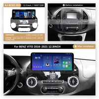 Écran intelligent de 12,3 pouces avec radio Android compatible CarPlay pour Mercedes-Benz Vito 2016-2021, GPS intégré, fonction MP3 DSP