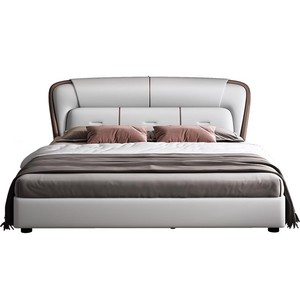 Sang Trọng Vua Kích Thước Hiện Đại Da Khung Giường Đôi Cao Mềm Mại Giường Bọc Đầu Giường Khách Sạn Sang Trọng Đồ Nội Thất Phòng Ngủ Trên Bán - Product Image 3
