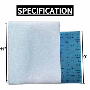 Papier abrasif pour carrosserie automobile 9x11 pouces, oxyde d'aluminium, 230x280mm, papier latex, feuilles humides/sèches, grain 60-800 pour <span class=keywords><strong>ponçage</strong></span> <span class=keywords><strong>de</strong></span> peinture - Product Image 2