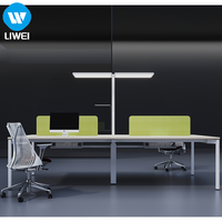 Bureau de direction en forme de L en bois moderne LIWEI et table d'ordinateur, durable et écologique, usage commercial