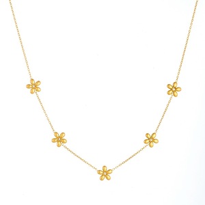 Flower Jewelry <b>Set</b> Gold Plated Stainless Steel Necklace Earrings <b>Bracelet</b> Women Party Fashion Accessory - Product Image 5