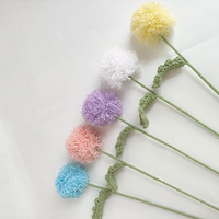 Nuevas Flores de Crisantemo Tejidas a Mano con Pompones para Decoración del Hogar, Ramos, Bodas, Adornos Listos para Usar