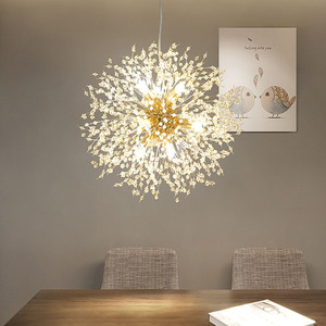 Insieme lampadario moderno di lusso in cristallo di tarassaco per la casa luce del ciondolo <span class=keywords><strong>Design</strong></span> rotondo illuminazione da salotto lampadario nordico - Product Image 3