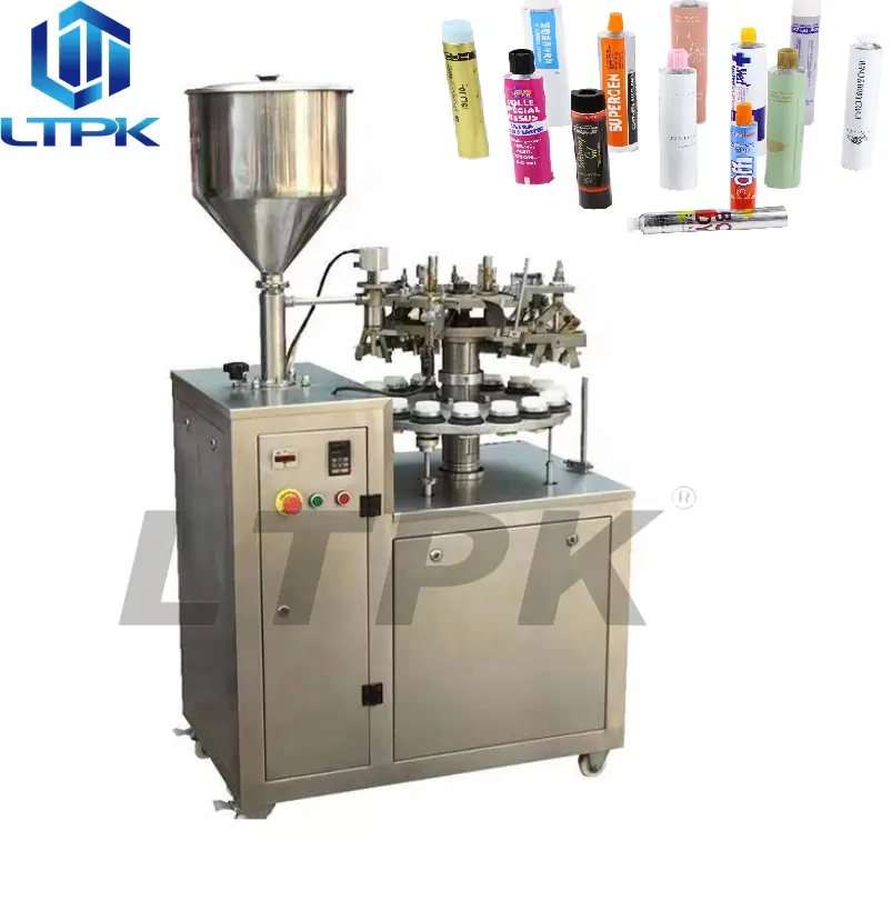 LT Hot Sale Semi Auto Cosmetic Hair Dye Cream Grease Ointment Toothpaste Shoe Polish Aluminum Metal Filling And Sealing Machine