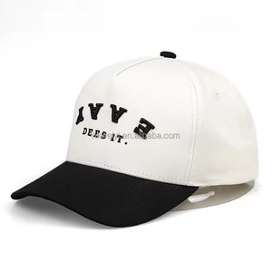 Custom Logo 5 Panel Two Tone Baseball Caps Wholesale Structured a <b>Frame</b> 100% Cotton Gorras Sport Western Trucker Hats OEM ODM - Product Image 1