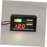 Voltímetro Digital, Mini Medidor de Voltaje, Probador de Batería, Panel para Autos, Motocicletas, Vehículos de 12V CC, Salida USB 5V2A