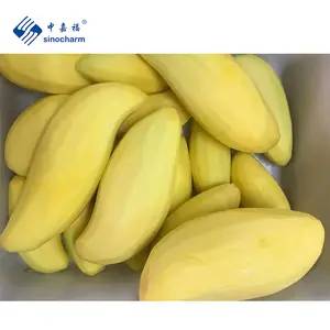 Sinocharm BRC-A Approved Brix 7-8 IQF Mango Half Cut Fresh Fruit Factory Wholesale Price Frozen Mango Chunk