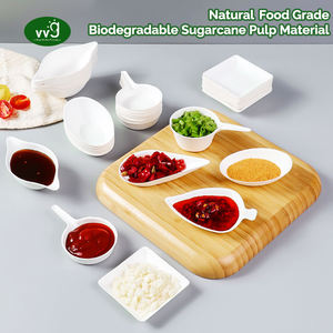 VVG monouso biodegradabile compostabile di canna da zucchero bagassa salsa piatti condimenti piatto antipasto per insalata BBQ - Product Image 4