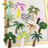 PH162 Appliques en tissu 3D personnalisées avec strass, patchs faits à la main, patch palmier perlé pour vêtement