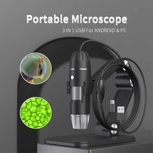 Dearsee kamera mikroskop 3 in 1, mikroskop digital 1600X usb untuk perbaikan ponsel
