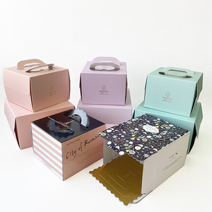 Tùy Chỉnh Bánh Hộp Giấy Phân Hủy Sinh Học Có Thể Gập Lại Món Tráng Miệng Bánh Bánh Giấy Hộp Bao Bì Với Xử Lý Và Cửa Sổ - Product Image 5