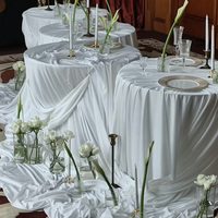 Nouvelle housse de table drapée en soie de lait et élasthanne, sans plis, pour la décoration de mariages et d'événements