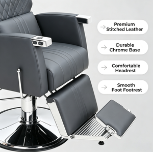 Sillón de Barbería Hidráulico, 360 °   Sillón <span class=keywords><strong>Reclinable</strong></span> Giratorio con Reposapiés Ajustable <span class=keywords><strong>para</strong></span> Barbería, Spa y Salón de Belleza - Product Image 6