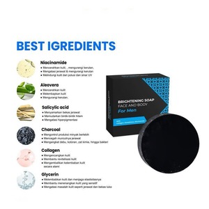 Jabón Facial y Corporal Aclarante de Carbón Vegetal para Hombres con Colágeno y Glicerina para el Cuidado de la Piel - Product Image 2