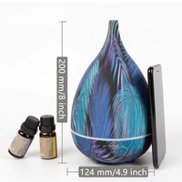 Diffuseur d'arômes USB en gros, humidificateur ultrasonique d'huiles essentielles avec veilleuse LED, aspect verre coloré, purificateur d'air domestique OEM