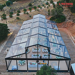 Tente Atrium <span class=keywords><strong>de</strong></span> Luxe à Cadre Noir Transparent, en Polyester Double Couche, Imperméable Quatre Saisons, Anti-UV, Ignifuge, en PVC, pour Mariage - Product Image 2