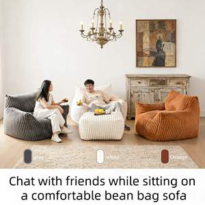 Fauteuil pouf en <span class=keywords><strong>peluche</strong></span> avec accoudoirs pour adultes, canapé de sol moelleux et confortable, fauteuil d'appoint individuel pour salon, chambre et dortoir - Product Image 5