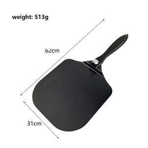 Espátula para <span class=keywords><strong>Pizza</strong></span> de 12 Pulgadas, Cortador de <span class=keywords><strong>Pizza</strong></span> Tipo Rock, Paleta para <span class=keywords><strong>Pizza</strong></span> de Aluminio Anodizado Negro con Mango Plegable y Extraíble - Product Image 4