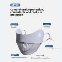 Masque facial WRELS en soie glacée rafraîchissante, protection solaire, pour l'été, les activités de plein air, le sport, visière solaire, couvre-visage, masque léger et confortable