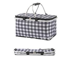 Picnic Basket Foldable Portable Aluminum Foil Insulated Large Capacity Oxford Cloth Cooler <b>Box</b> For Outdoor Use - Product Image 4