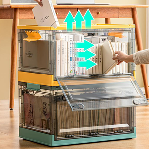 Có Thể Gập Lại Đóng Mở Stackable Nhựa Lưu Trữ Box & Bin Thùng Container Với Nắp Đậy Và Xử Lý Quần Áo Đồ Chơi Sách Snack Hàng Tạp Hóa - Product Image 2