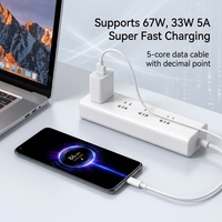 Câble de charge rapide USB-C Cantell 67W 33W 5A à 5 cœurs avec affichage de la pointe de virgule décimale
