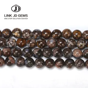 Colorful Unique Natural Opal Round Gemstone Size 4 6 8mm Pick Size Brown Color Opal Stone DIY Beads For Men Bracelet Jewelry Mak