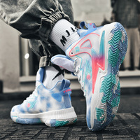 Chaussures de basket-ball d'entraînement en plein air, coupe haute, dessus en mesh respirant, semelle en caoutchouc antidérapante, absorption des chocs, chaussures de sport