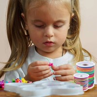 1.5mm arc-en-ciel fil élastique perle colorée chaîne extensible 65 mètres/rouleau accessoire de couture