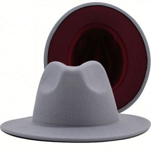 Custom Women's Two-Tone Fedora <b>Hat</b> Plain Pattern <b>for</b> Casual or Party Wear - Product Image 4