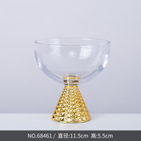 Verre à vin, champagne, pour crème glacée, grand verre plaqué or, décoration de luxe pour la maison, 1 pièce