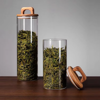 Contenants de stockage alimentaire en verre haute transparence avec couvercle en verre, design moderne, emballés en carton pour usage en cuisine