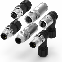 Conectores de Cable de Alimentación Macho y Hembra Nian-Yeong M12 con Codificación A, Tipo de Montaje IP67, Resistentes al Agua, para Uso Industrial, -20~85
