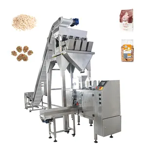 Automatic granule Weighing Packing 2/4 Head Linear Weigher For Dog Food Linear Weigher Machine