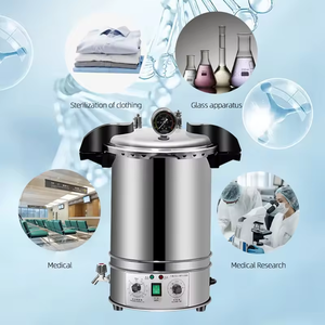 Autoclave portátil de acero inoxidable completo de 18L, esterilizador de instrumentos veterinarios de vapor a presión de apertura rápida para perros, <span class=keywords><strong>precio</strong></span> de fábrica - Product Image 4