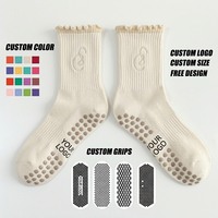 Chaussettes de yoga  antidérapantes et  Chaussettes d'entraînement Pilates souples et respirantes pour femmes avec adhérence
