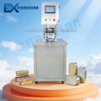 Machine de mise sous vide semi-automatique pour boîtes de conserve carrées en métal de 250 ml pour huile d'olive et aliments instantanés