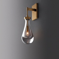 RHOEM Lampu Dinding Luar Ruangan Tembaga Kaca dengan Dudukan Bohlam E12 Cahaya Putih Hangat Lembut untuk Kamar Tidur Dekorasi Modern